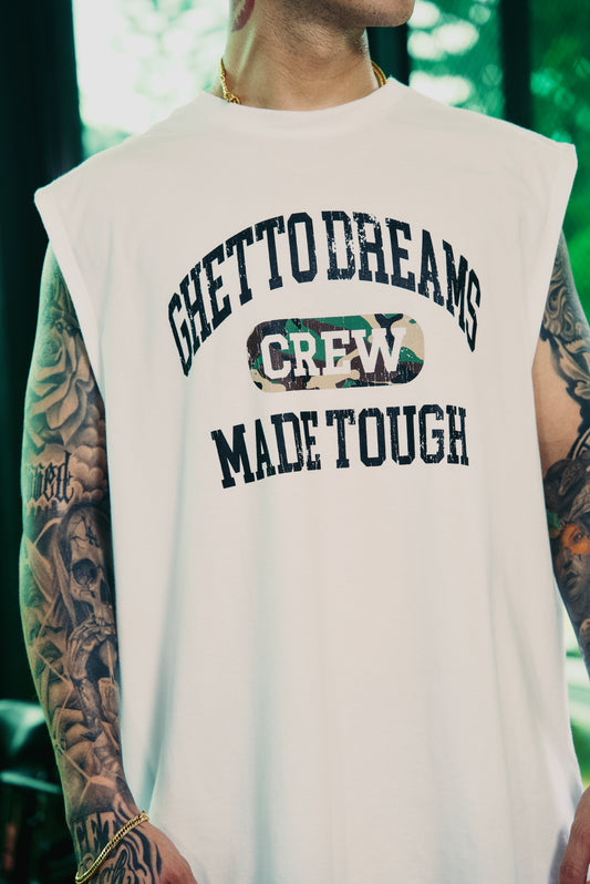 GD WHITE MUSCLE TEE