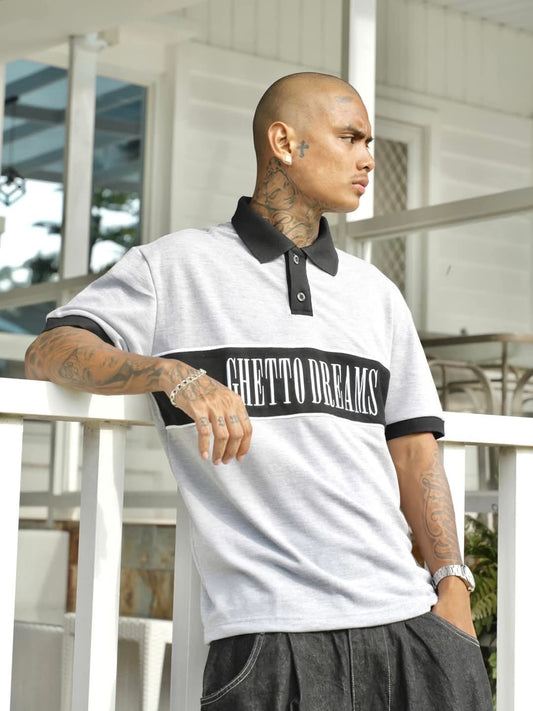 GD HEATHER GRAY/ BLACK POLO SHIRT