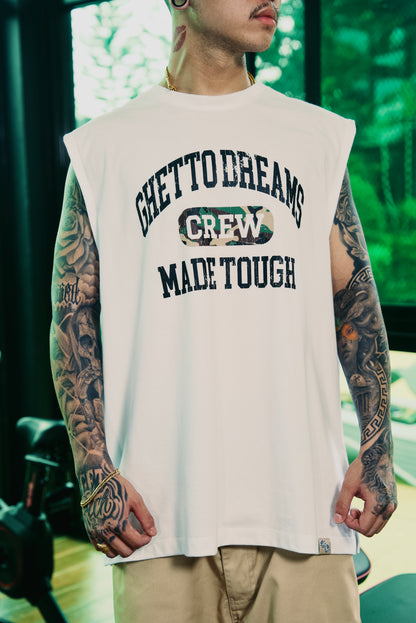 GD WHITE MUSCLE TEE