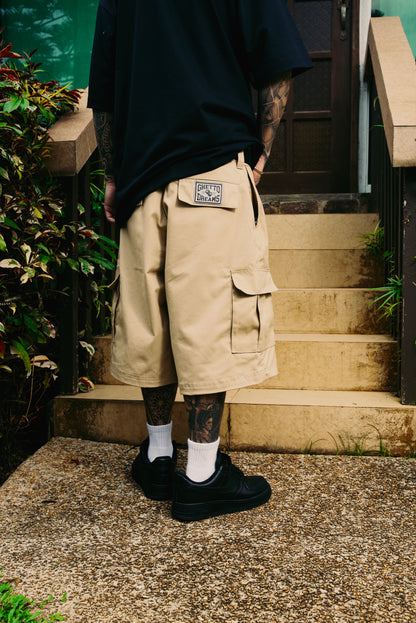 GD KHAKI CARGO SHORTS