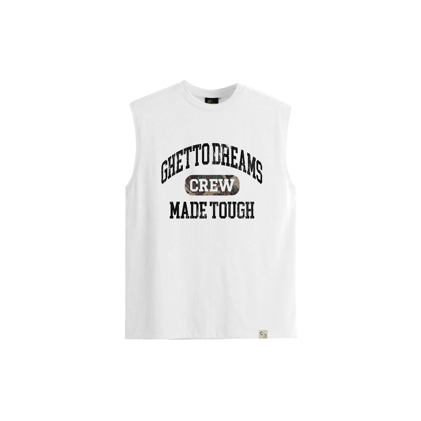 GD WHITE MUSCLE TEE