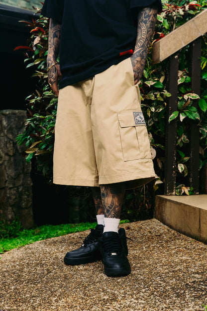 GD KHAKI CARGO SHORTS