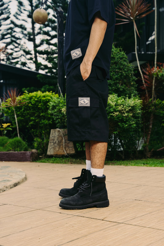 GD BLACK CARGO SHORTS