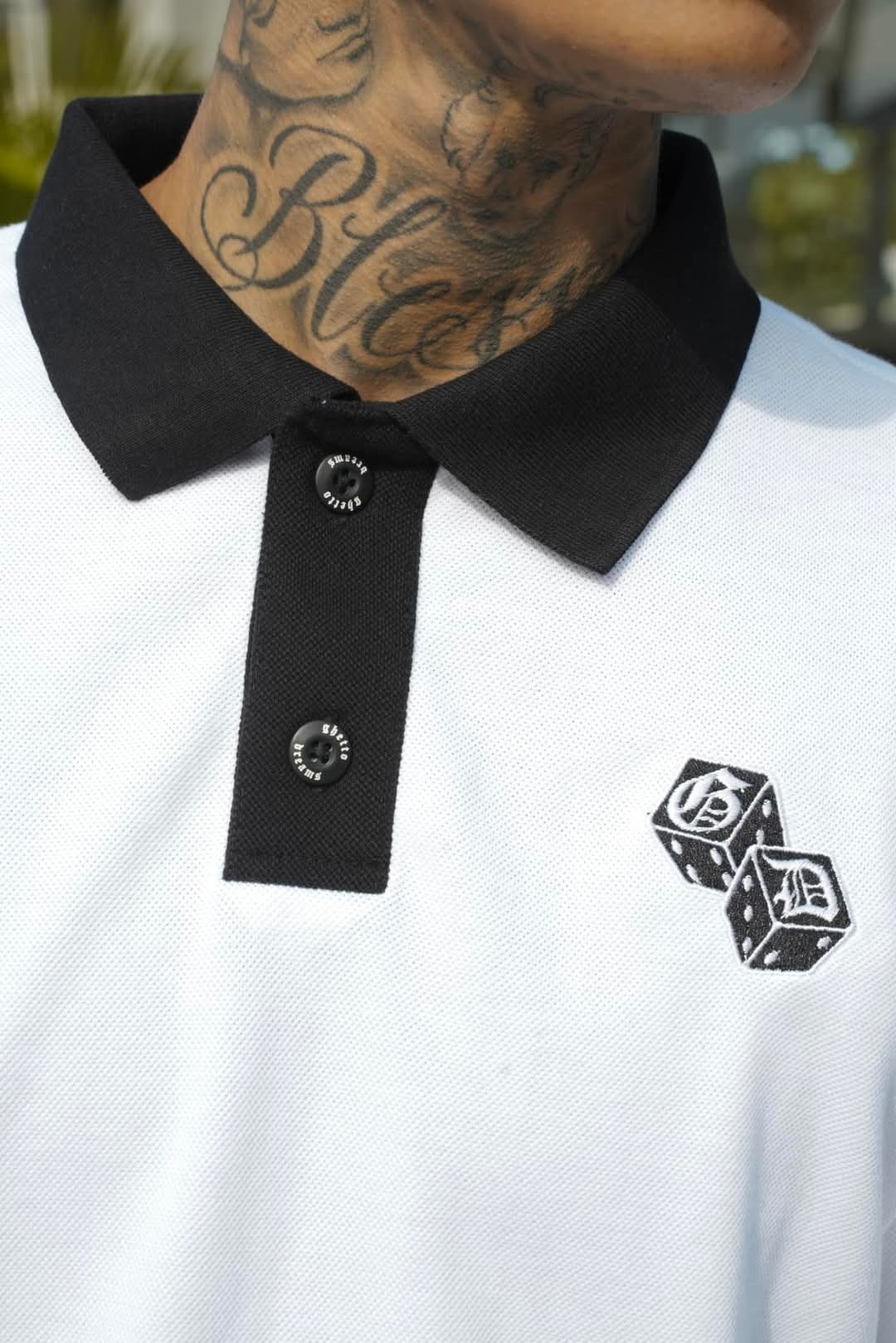 GD WHITE DICE POLO SHIRT