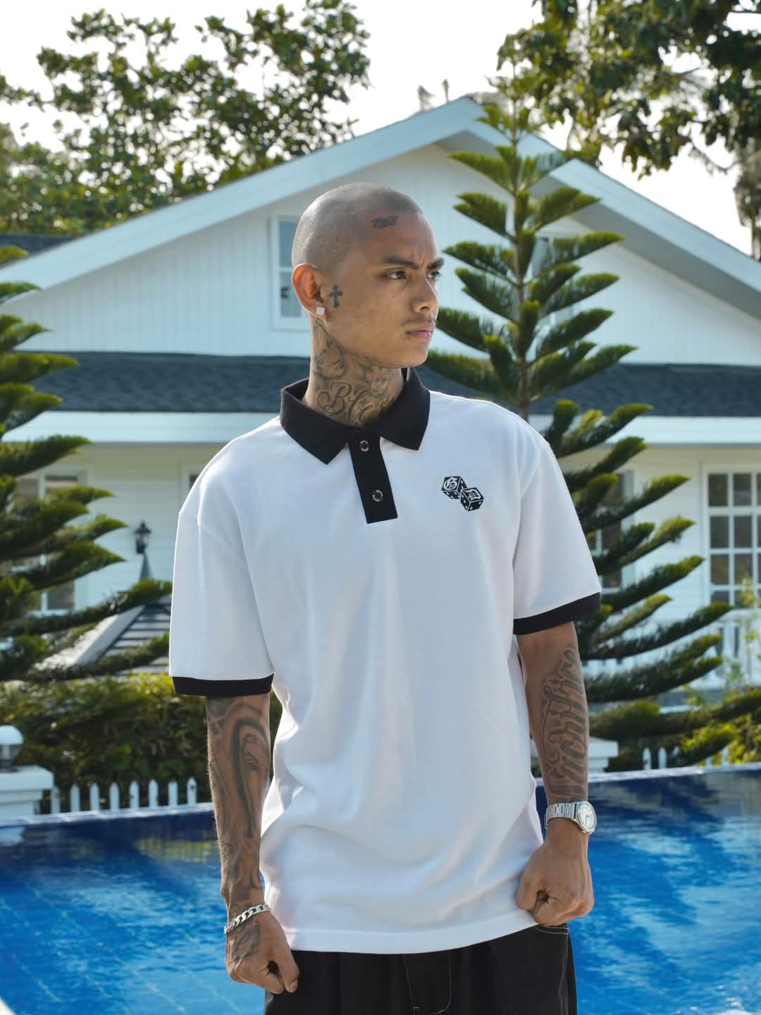 GD WHITE DICE POLO SHIRT