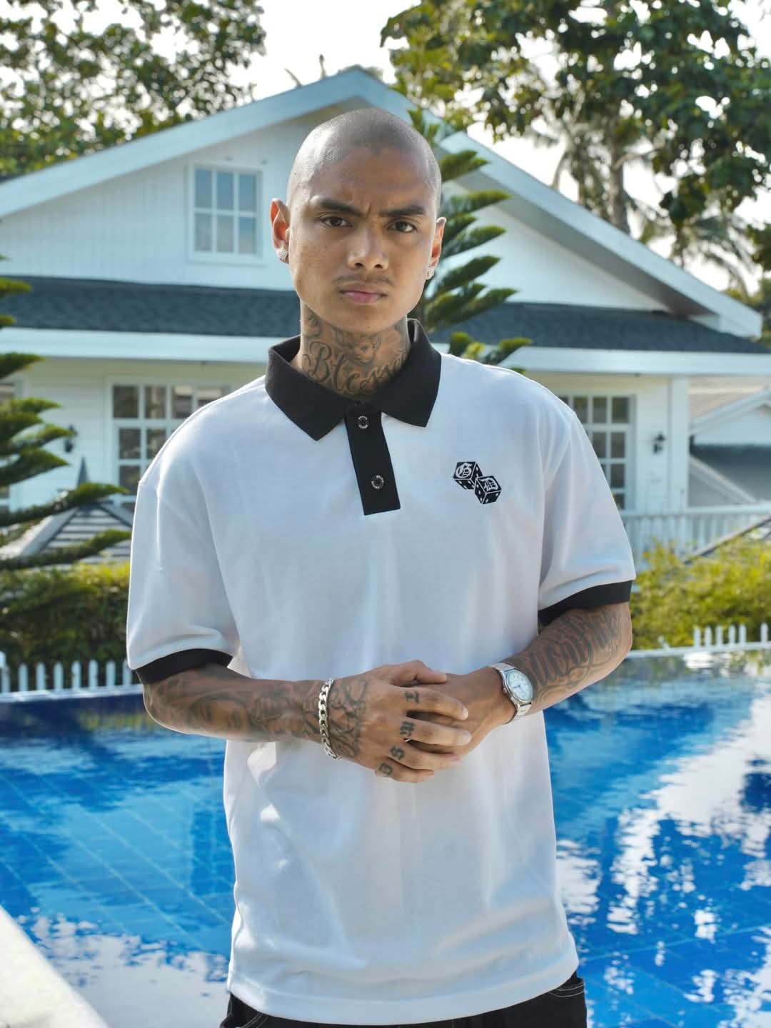 GD WHITE DICE POLO SHIRT