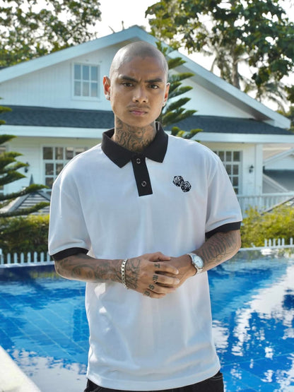 GD WHITE DICE POLO SHIRT
