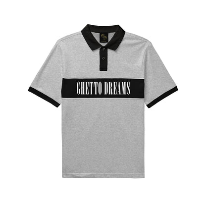 GD HEATHER GRAY/ BLACK POLO SHIRT