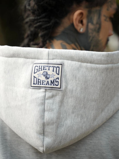 GD' HEATHER GRAY HOODIE WITH ZIP